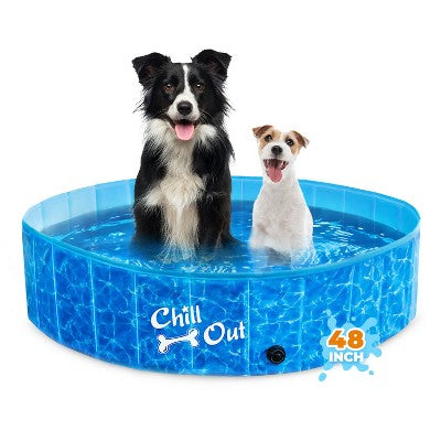 All For Paws Allforpaws Foldable Dog Pool, Dog Swimming Pool For Outdoor Summer , Blue