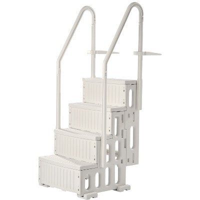  VEVOR Swimming Pool Ladder, 4-Step Double Handrails Stairs With Non-slip Heavy Duty Steps, Max Load Capacity 400 Lbs, Milk White
