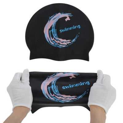  Unique Bargains Silicone Moon Pattern Swim Cap 1 Pc
