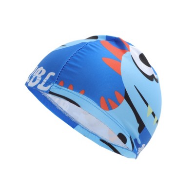  Unique Bargains Kid's Polyester Dinosaur Pattern Swim Cap Blue 1 Pc