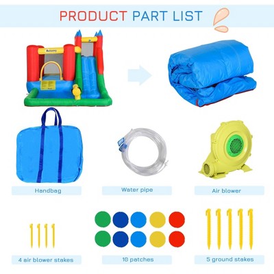  NAYSAYE Above Ground Pool Inflatable Kids Bounce House Water Slide Multi Activity For Backyard Fun, Multicolor, 130.00"*96.50"*84.75"