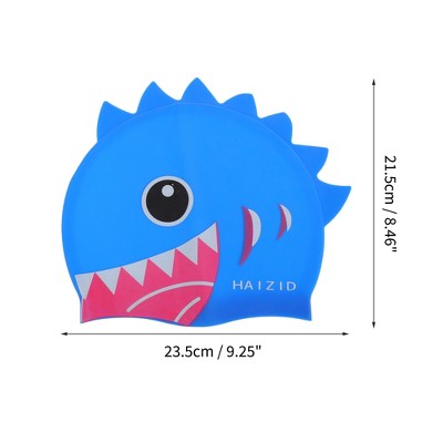  Unique Bargains Kid's Silicone Cartoon Shark Tooth Swim Cap 1 Pc