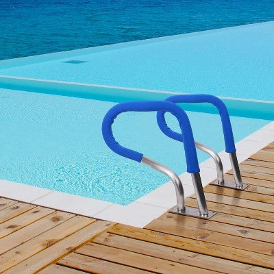  Pool Handrail, 30"x22" Pool Railing, 3-Bend Swimming Pool Stair Rails, 304 Stainless Steel Rustproof Pool Handrails With Non-Slip Grip Cover For