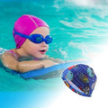  Unique Bargains Polyester Football Pattern Swim Cap 5.91"x8.27" Blue Red 1 Pc