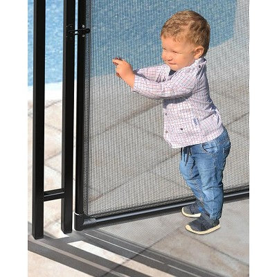 Inground Pool Fence Gate With Stainless Steel Lock, Durable 340 GMS Teslin PVC Mesh, Easy DIY Installation, Secure Barrier For Backyard Pools