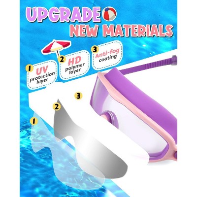  Link Active Kids Panoramic Wide View Swimming Goggles Fast Clasp Technology, Anti-Fog, UV Protection, Leak Proof Design, Comfortable Fit
