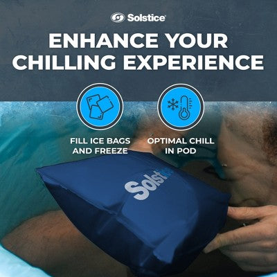  Solstice Cold Pod Indoor Outdoor Plunge Ice Bath Tub, 84.5 Gal Capacity Tank With 3 Reusable Ice Bags, Multi-Layered Insulation And Lid For Athletes