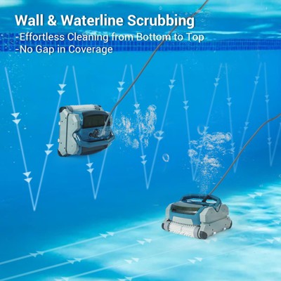  Garvee Automatic Robotic Pool Vacuum Cleaner Cordless, 3h Fast Charging, Wall Climbing Scrubber Brush, Ideal For Above/In-Ground Pools