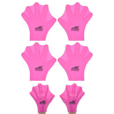  Unique Bargains Silicone Swimming Gloves Webbed Gloves Finger Frog Type For Diving 2 Pairs