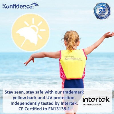  Konfidence Learn To Swim Buoyancy Jacket In Pink Hisbiscus