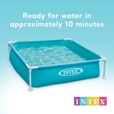  Intex 4 Foot X 12 Inch Miniature Durable Vinyl Outdoor Above Ground Frame Kiddie Swimming And Teaching Baby Pool For Ages 3 And Up, 2 Pack, Blue