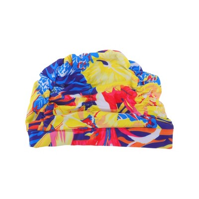  Unique Bargains Polyester Swim Cap 5.91"x9.25" Multicolor 1 Pc
