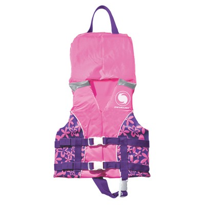  Swimline Infant USCG Approved Swimming Vinyl Life Vest With Handle - Pink - XS