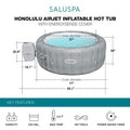  Bestway SaluSpa Honolulu AirJet Inflatable Hot Tub With EnergySense Cover