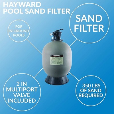  Hayward Pro Series Sand Filter, 27 Inch, With Top Mount 2 Inch Multiport Valve