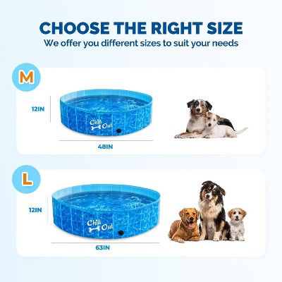 All For Paws Allforpaws Foldable Dog Pool, Dog Swimming Pool For Outdoor Summer , Blue