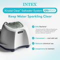  Intex Krystal Clear Saltwater System For 7000 Gallon Above Ground Swimming Pool And Deluxe 800 GPH+ Wall Mounted Pool Surface Automatic Skimmer