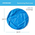  Swimline LI244820 24' Solid Blue Round Above Ground Swimming Pool Overlap Liner