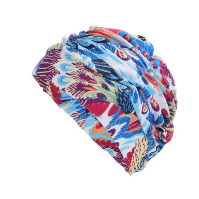  Unique Bargains Nylon Peacock Pattern Swimming Cap Assorted Color 1 Pc