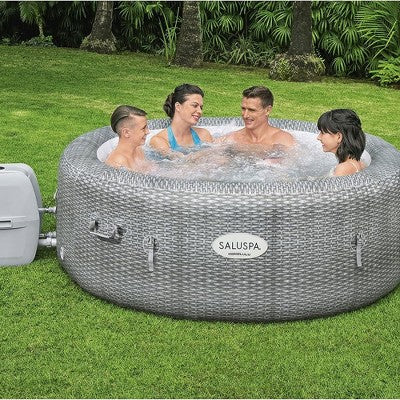  Bestway SaluSpa AirJet Honolulu 6 Person Inflatable Portable Hot Tub And 12 Coleman SaluSpa Type VI Replacement FIlter Cartridges