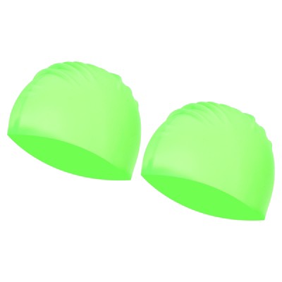  Unique Bargains Silicone Waterproof Non-Slip High-Stretch Swim Caps 2 Pcs