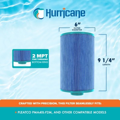  Hurricane 4 Pack HF-MAS09-01M Elite Aseptic Pool And Spa Filter Cartridge Replacement For PMA40L-F2M, Blue