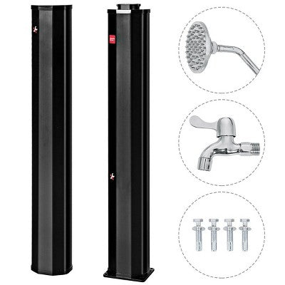  Costway 9.3 Gallon Outdoor Solar Heating Shower 7.2Ft Adjustable Shower Head W/Base