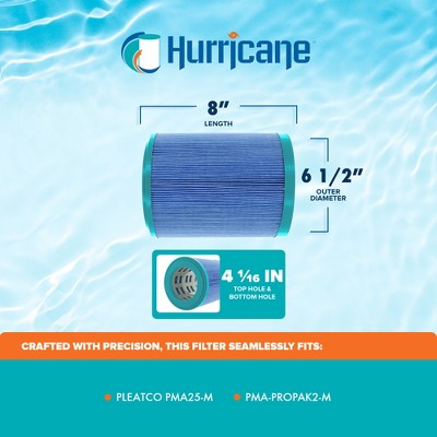 Hurricane Filters Elite Aseptic Cartridge Filter For PMA25-M, Master Spas Outer Cartridge For PMA-PROPAK2-M And Other Compatible Models