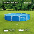  Intex 12 Foot By 30 Inch Framed Above Ground Swimming Pool With 42 Inch Tall Ladder, Maintenance Kit Vacuum Skimmer, And Secure Vinyl Pool Cover