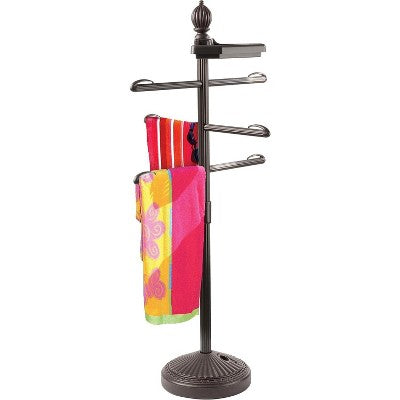  O2COOL Pool & Spa Valet, Adjustable Outdoor Pool & Patio Towel Holder