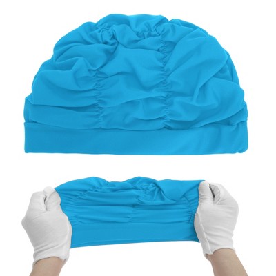  Unique Bargains Nylon Pleated Style Swimming Cap 1 Pc