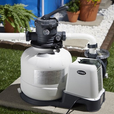  Intex 26647EG Krystal Clear 2800 GPH Sand Filter Pump For Above Ground Pools Bundled With OptiFlow 2 Pack Premium Pure Silica Filter Sand, 50 Lb Bags