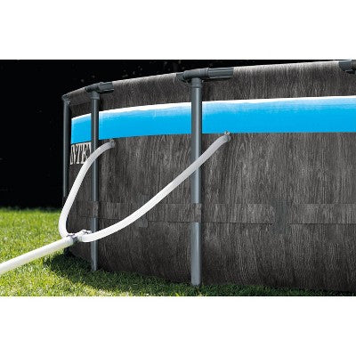  Intex 14' X 42" Clearview Prism Frame Above Ground Pool - Graywood Print: Steel Frame & Vinyl Liner