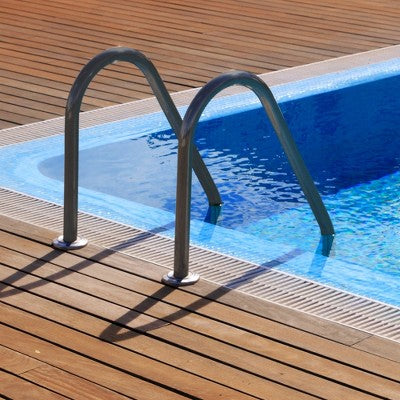  Saftron 3 Rung Step Ladder Metal Swimming Pool Handrail With Polymer Coat Finish For Fresh And Saltwater Inground Pool