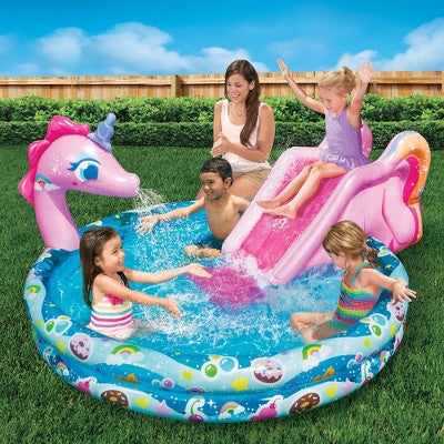  Banzai Spray 'N Splash 78 X 60 X 32" Unicorn Inflatable Pool