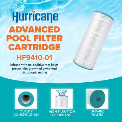  Hurricane 3 Pack HF9410-01 Advanced Pool Filter Cartridge For PAP100-4, Unicel C-9410, Filbur FC-0686, Predator 100, Pentair Clean & Clear 100