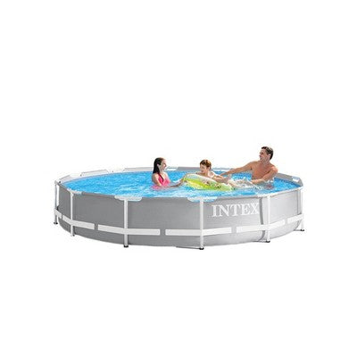  Intex 26711EH 12ft X 30in Prism Frame Above Ground Swimming Pool With 530 GPH GCFI Filter Pump And Robot Vacuum Cleaner Fits Up To 6 People