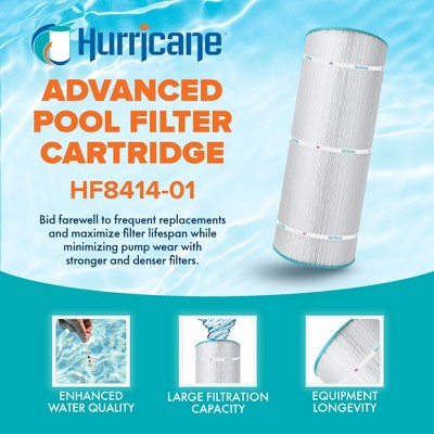  Hurricane HF8414-01 Advanced Pool Filter Cartridge Replacement For PWWCT150, Unicel C-8414, Filbur FC-1287, Waterway Clearwater II 150