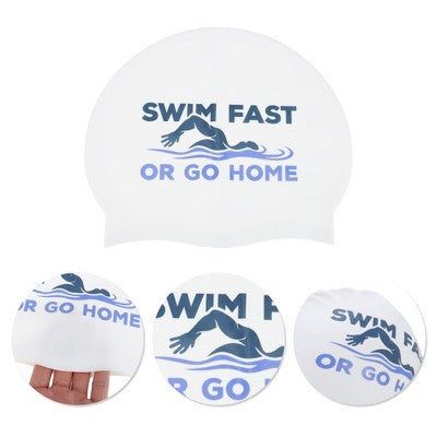  Unique Bargains Silicone Muscle Arm Pattern Waterproof Swim Cap White Black Blue 1 Pc