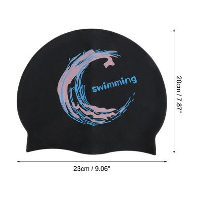  Unique Bargains Silicone Moon Pattern Swim Cap 1 Pc