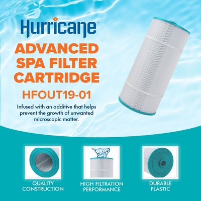 Hurricane HF-OUT19-01 Advanced Spa Filter Cartridge Outer Filter Replacement For Sundance Series 880 6473-165