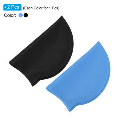  Unique Bargains Silicone Waterproof High-Stretch Adult Swimming Caps 2 Pcs