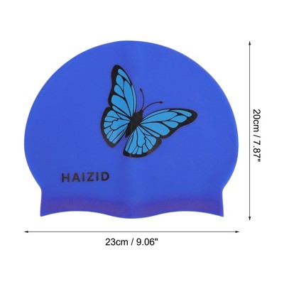  Unique Bargains Silicone Butterfly Pattern Swim Cap 1 Pc