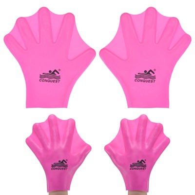  Unique Bargains Silicone Swimming Gloves Webbed Gloves Finger Frog Type For Diving 1 Pair