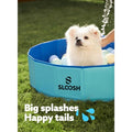  Joyfy 32/48/63" Foldable Dog Pet Pool, Portable Kiddie Pool, Anti-Slip Hard Plastic Bath Tub With Drain Suitable For Pets And Backyard Play With Kids
