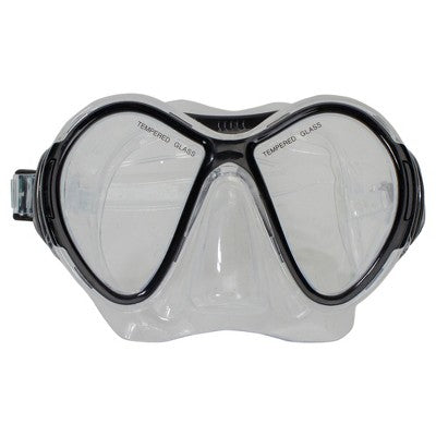  Pool Central 2pc Zray Teen/Young Adult Scuba Mask With Snorkel Dive Set - Medium/Large - Black/Red
