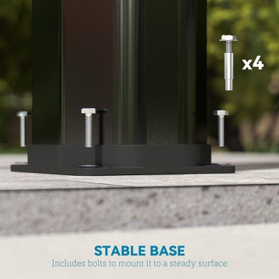  Outsunny 7.1FT Slolar Heated Outdoor Shower, 9.2 Gallon Outdoor Solar Shower With Side Tray For Backyard, Poolside, Beach, Spa