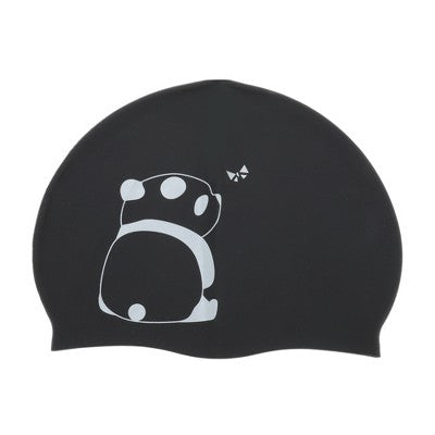  Unique Bargains Silicone Animal Pattern Swim Cap Black White 1 Pc