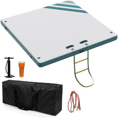  Inflatable Floating Dock, Swim Platform Thick Lake Floats, Non-Slip Air Dock Platform With Portable Bag, Floating Platform Island For Pool Beach