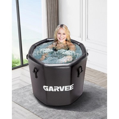 186-Gallon Ice Bath Tub For Athletes, Inflatable Cold Tub-Portable Cold Plunge With Insulated Lid, Fits Water Chillers,Black